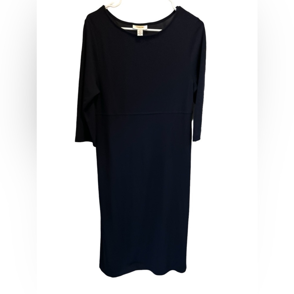 Talbots navy blue elbow sleeve dress